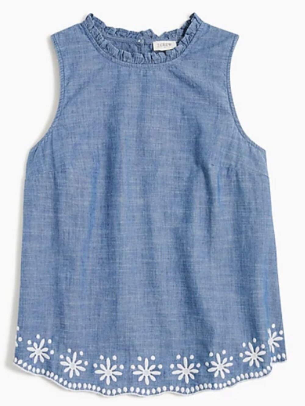 J.Crew Factory Chambray High Neck Sleeveless Top NWT size S, M, L 💙